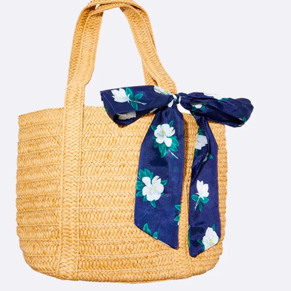 Draper james woven purse with floral scarf